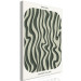 Canvas Green Stripes - Wavy Irregular Shapes With a Signature 150056 additionalThumb 2