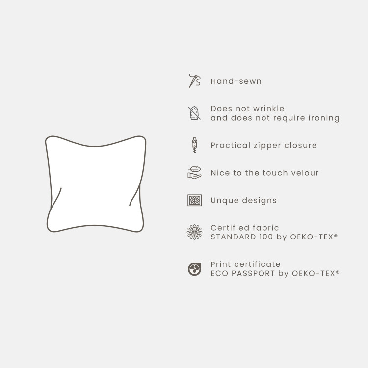 Decorative Velor Pillow White Waves - Minimalist Composition With Organic Shapes 151356 additionalImage 5