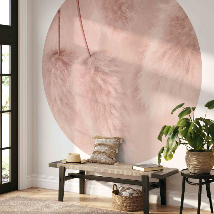 Round wallpaper Pastel Boho - Delicate Composition in Shades of Pink 151456 additionalImage 3
