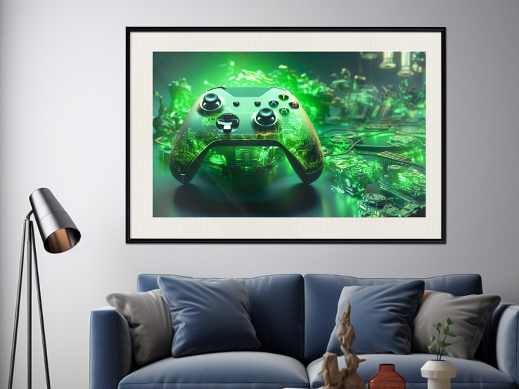 Wall Poster Gaming Technology - Gaming Pad With Intense Green Background 151556 additionalImage 10