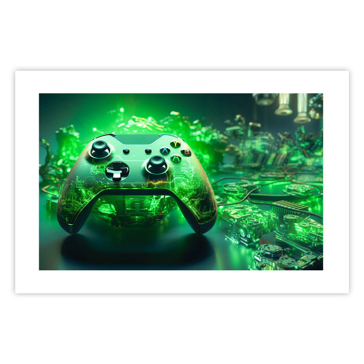 Wall Poster Gaming Technology - Gaming Pad With Intense Green Background 151556 additionalImage 7