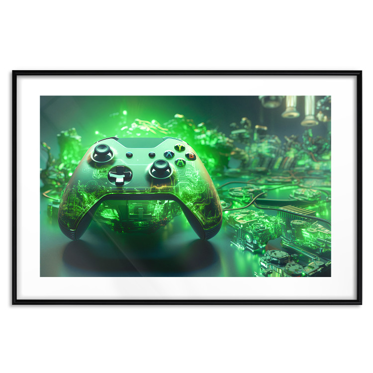 Wall Poster Gaming Technology - Gaming Pad With Intense Green Background 151556 additionalImage 9