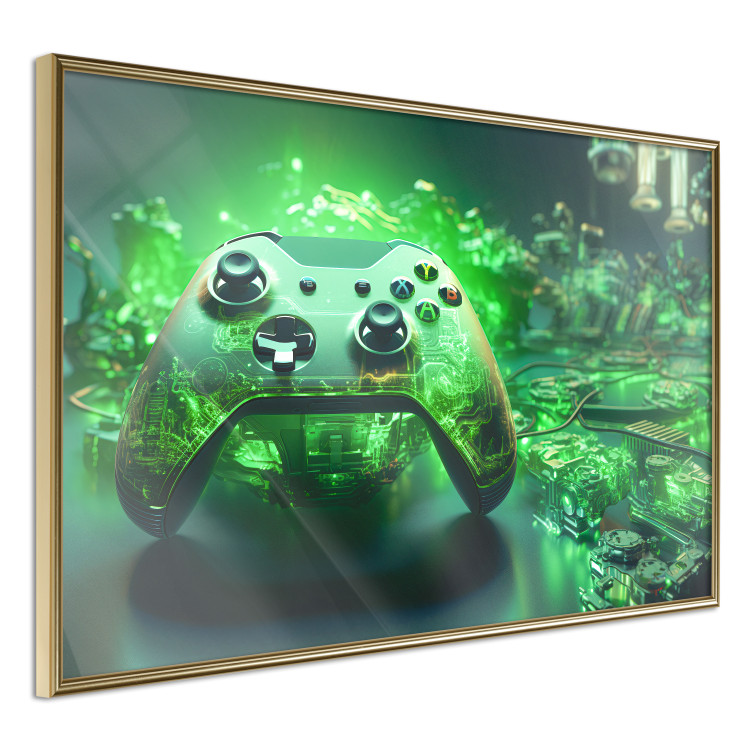 Wall Poster Gaming Technology - Gaming Pad With Intense Green Background 151556 additionalImage 5