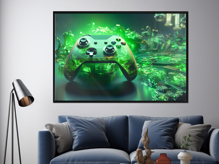 Wall Poster Gaming Technology - Gaming Pad With Intense Green Background 151556 additionalImage 24