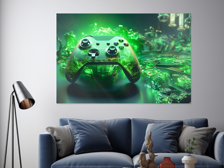 Wall Poster Gaming Technology - Gaming Pad With Intense Green Background 151556 additionalImage 13
