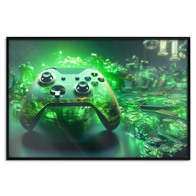 Wall Poster Gaming Technology - Gaming Pad With Intense Green Background 151556 additionalImage 15