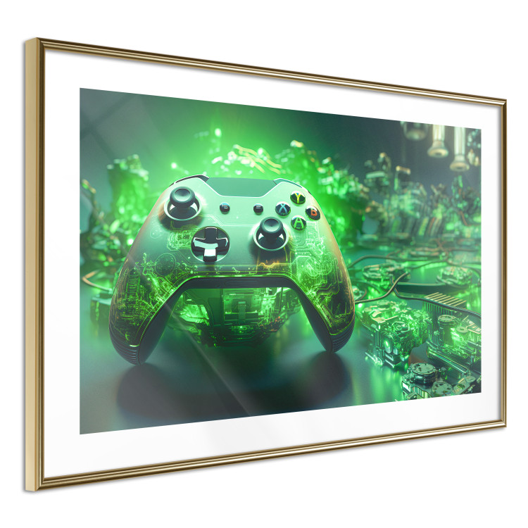 Wall Poster Gaming Technology - Gaming Pad With Intense Green Background 151556 additionalImage 3