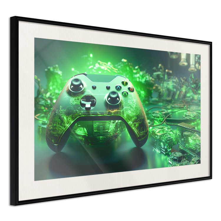 Wall Poster Gaming Technology - Gaming Pad With Intense Green Background 151556 additionalImage 14