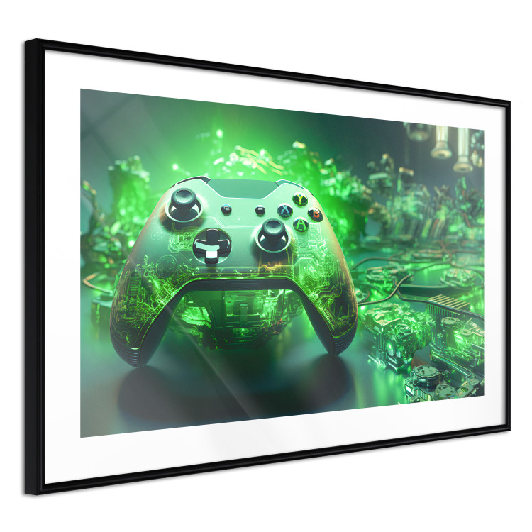 Wall Poster Gaming Technology - Gaming Pad With Intense Green Background 151556 additionalImage 23