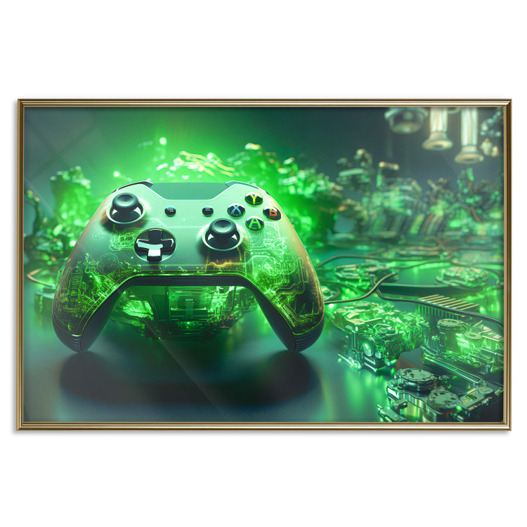 Wall Poster Gaming Technology - Gaming Pad With Intense Green Background 151556 additionalImage 19