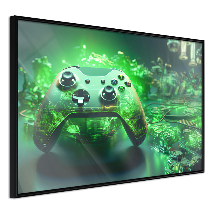Wall Poster Gaming Technology - Gaming Pad With Intense Green Background 151556 additionalImage 8