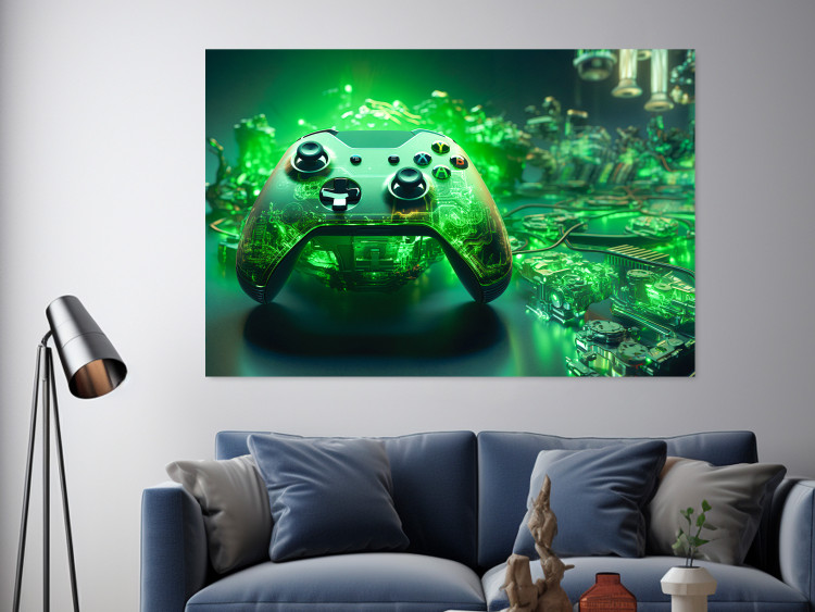 Wall Poster Gaming Technology - Gaming Pad With Intense Green Background 151556 additionalImage 20