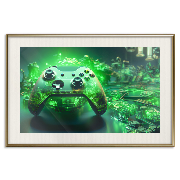 Wall Poster Gaming Technology - Gaming Pad With Intense Green Background 151556 additionalImage 12