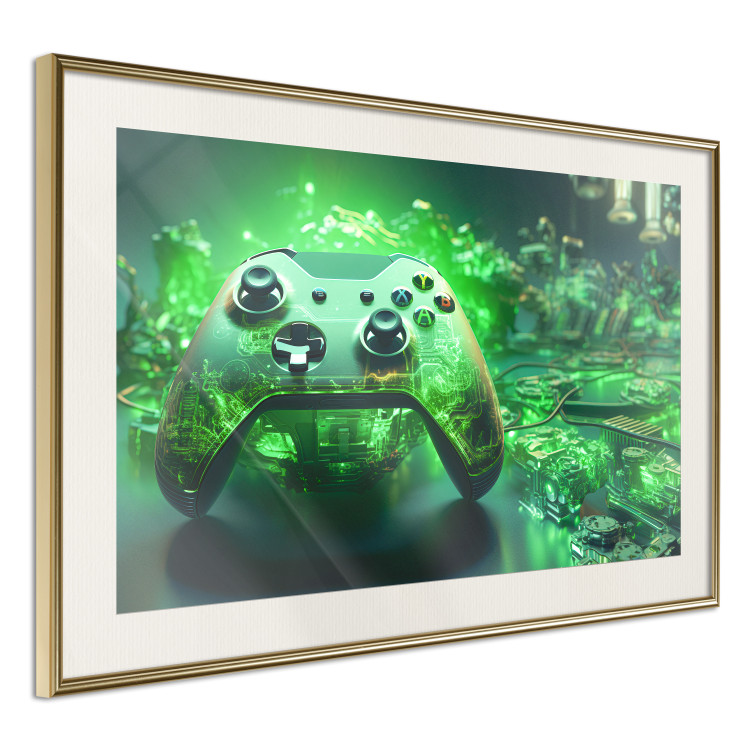 Wall Poster Gaming Technology - Gaming Pad With Intense Green Background 151556 additionalImage 17