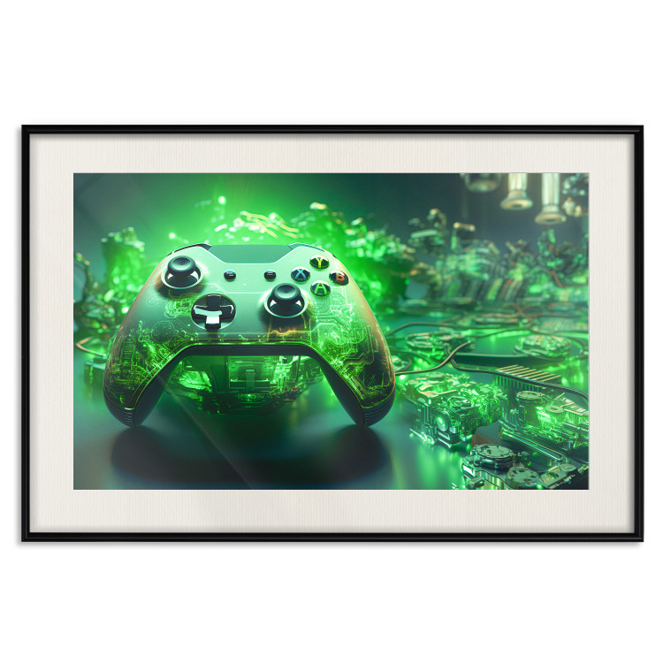 Wall Poster Gaming Technology - Gaming Pad With Intense Green Background 151556 additionalImage 11