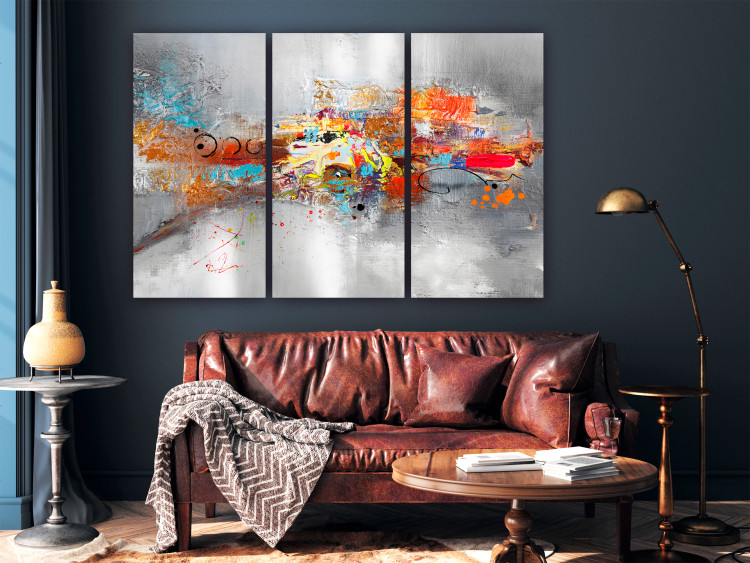 Canvas Colorful Abstraction - Painting Expression in Vivid Colors 152056 additionalImage 3