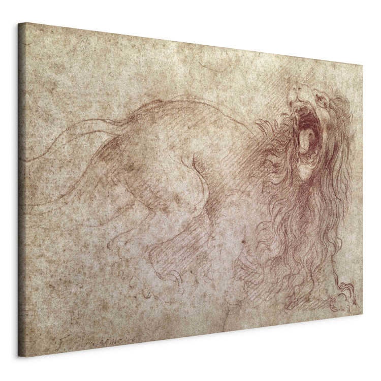 Art Reproduction Sketch of a roaring lion 156756 additionalImage 2