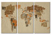 Canvas Art Print Map of the World (German language) - triptych 55256