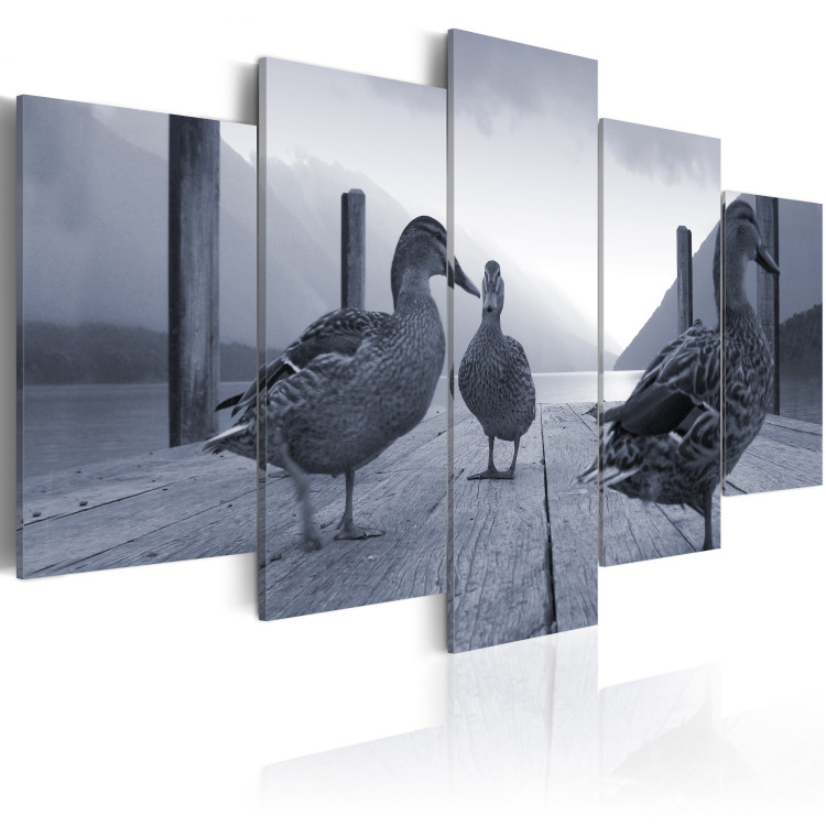 Canvas Art Print Ducks on a pier 58656 additionalImage 2