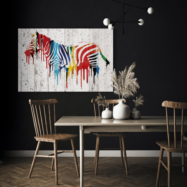 Canvas Print Colourful Zebra 65556 additionalImage 3