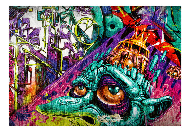 Wall Mural Street art - colourful graffiti in purple with goblin figure 92256 additionalImage 1