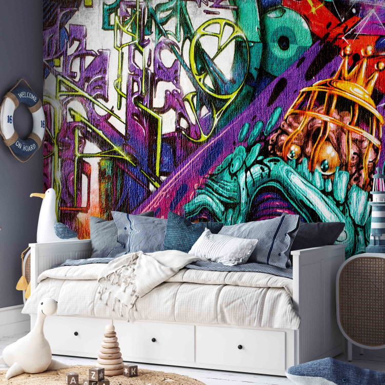 Wall Mural Street art - colourful graffiti in purple with goblin figure 92256 additionalImage 5