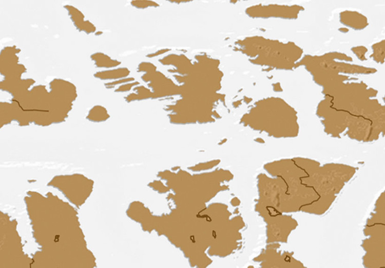 Canvas Print World Map: White Poetry (3-part) - brown continents on white 94556 additionalImage 5