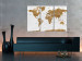 Canvas Print World Map: White Poetry (3-part) - brown continents on white 94556 additionalThumb 3