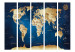 Room Separator Navy Depth - map with beige continents and blue ocean 95656 additionalThumb 3