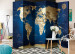 Room Separator Navy Depth - map with beige continents and blue ocean 95656 additionalThumb 4