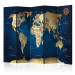 Room Separator Navy Depth - map with beige continents and blue ocean 95656
