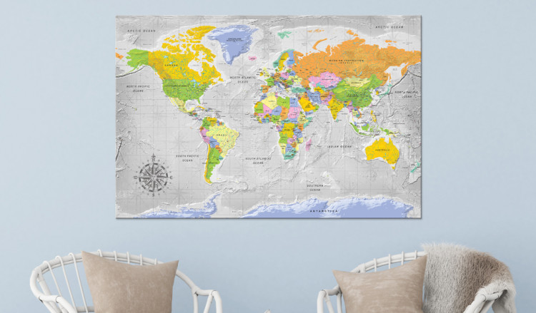 Decorative Pinboard World Map: Wind Rose [Cork Map] 95956 additionalImage 3