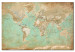 Canvas Discovering Green Continents (1-part) - Beige World Map 96056