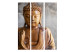 Room Separator Buddha - wooden Buddha texture on a gray background in an oriental motif 97356 additionalThumb 3