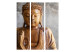 Room Separator Buddha - wooden Buddha texture on a gray background in an oriental motif 97356 additionalThumb 7