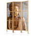 Room Separator Buddha - wooden Buddha texture on a gray background in an oriental motif 97356 additionalThumb 5