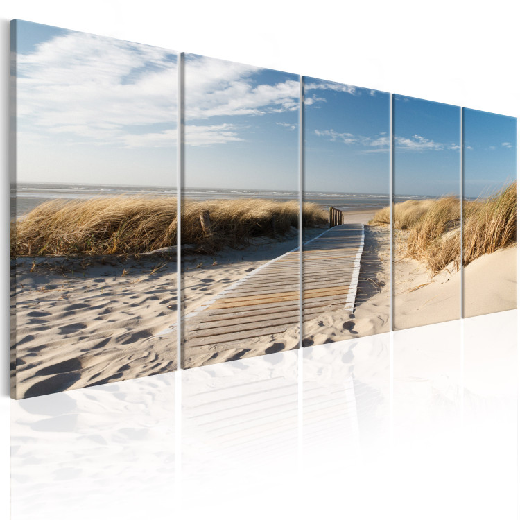 Canvas Print A sea promenade - seaside landscape with a beach and a calm sky 98556 additionalImage 2