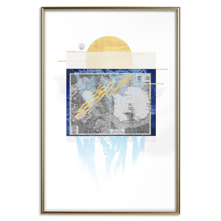 Poster Antarctica - abstract composition with a map of the land of eternal snow 116666 additionalImage 26