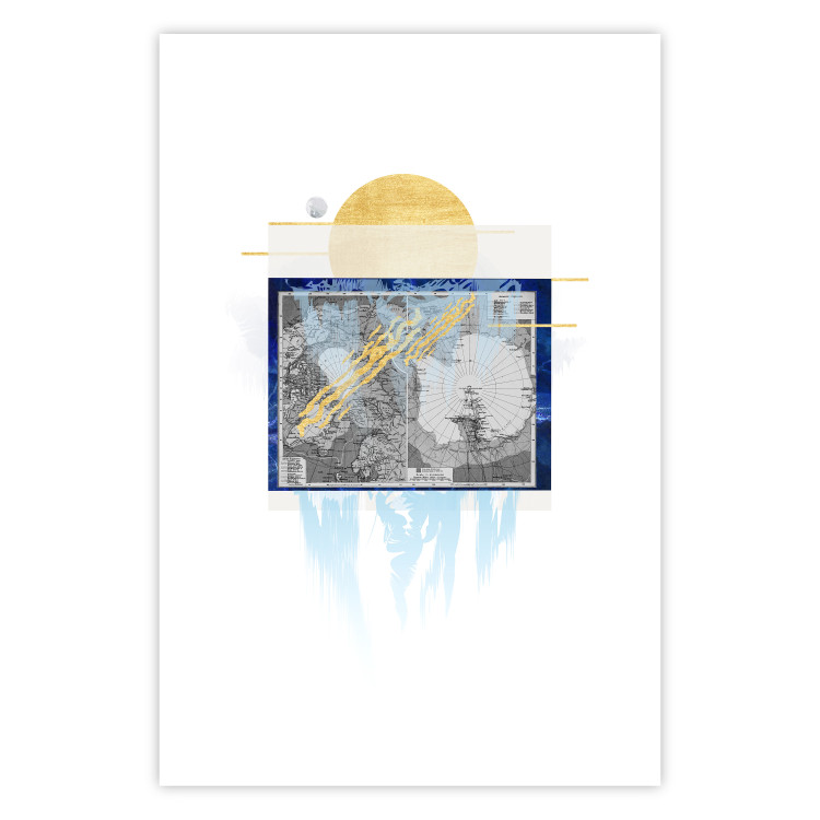 Poster Antarctica - abstract composition with a map of the land of eternal snow 116666 additionalImage 18
