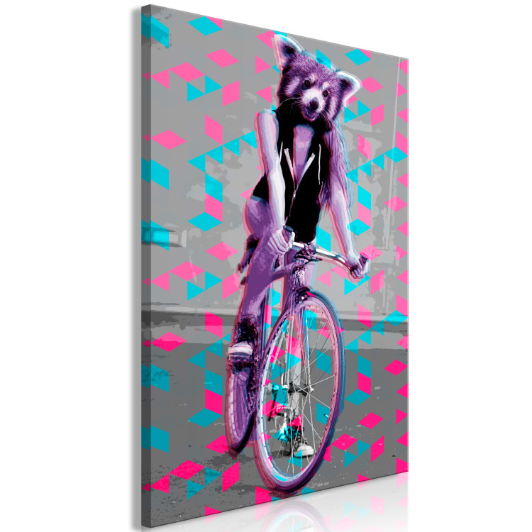 Canvas Raccoon On The Bike (1 Part) Vertical 116966 additionalImage 2