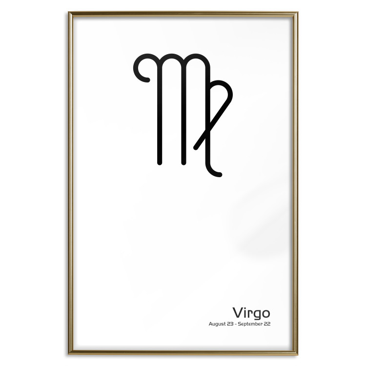 Wall Poster Virgo - simple black and white composition with zodiac sign and text 117066 additionalImage 20