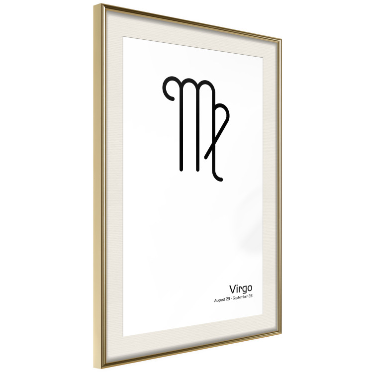 Wall Poster Virgo - simple black and white composition with zodiac sign and text 117066 additionalImage 2