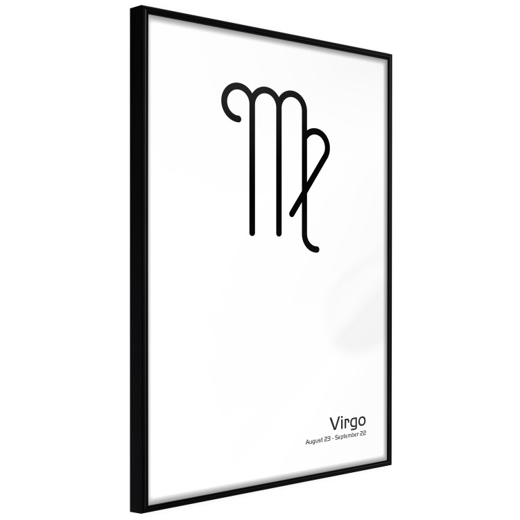 Wall Poster Virgo - simple black and white composition with zodiac sign and text 117066 additionalImage 12
