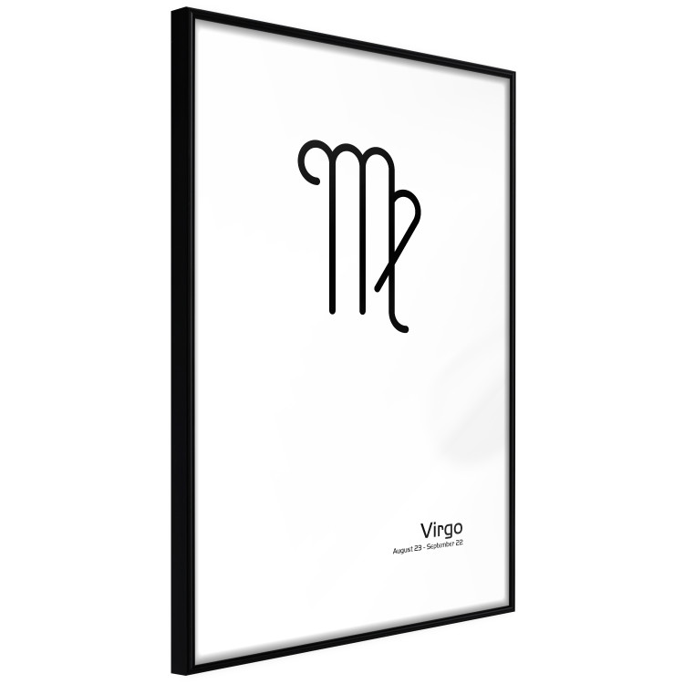 Wall Poster Virgo - simple black and white composition with zodiac sign and text 117066 additionalImage 11