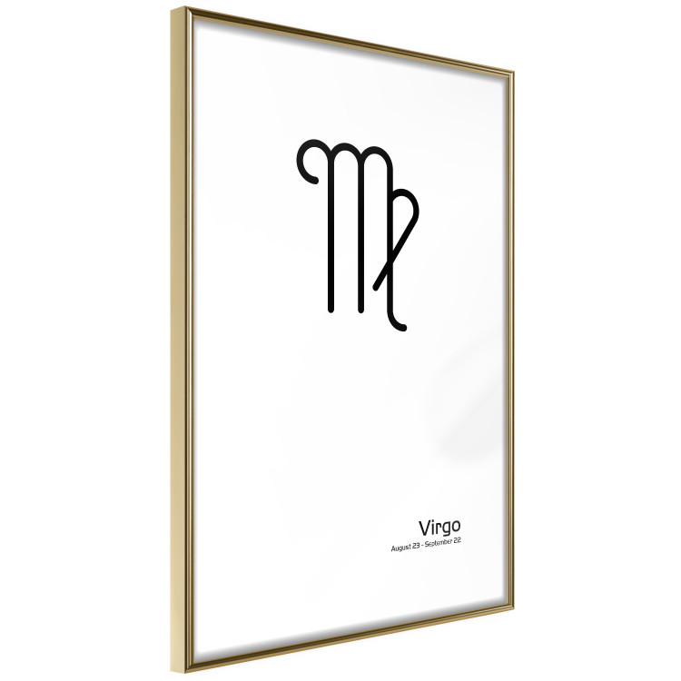 Wall Poster Virgo - simple black and white composition with zodiac sign and text 117066 additionalImage 6