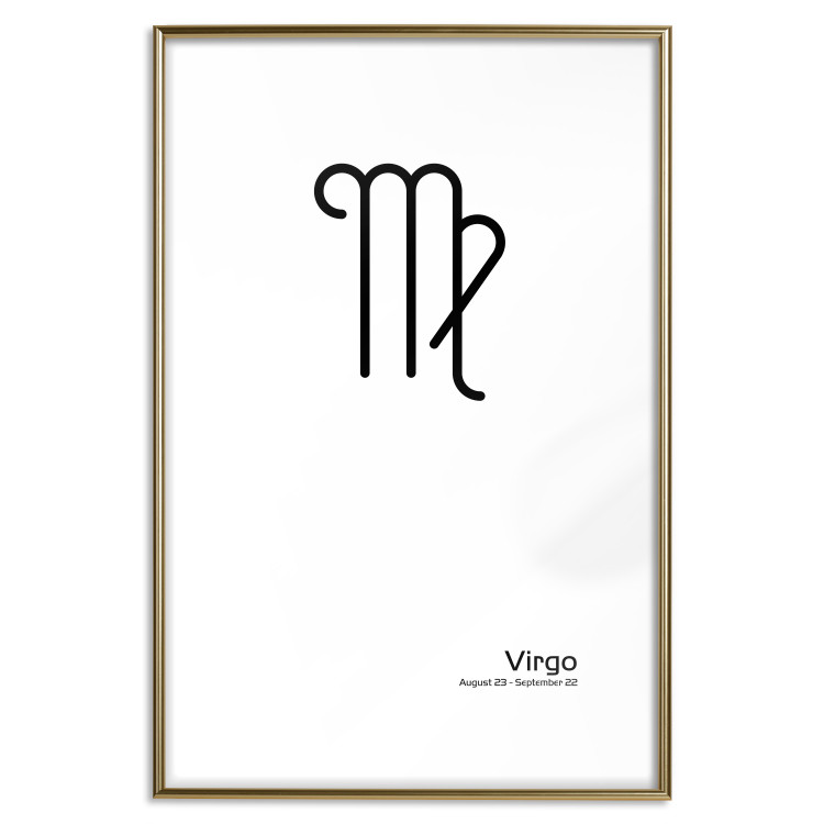 Wall Poster Virgo - simple black and white composition with zodiac sign and text 117066 additionalImage 14