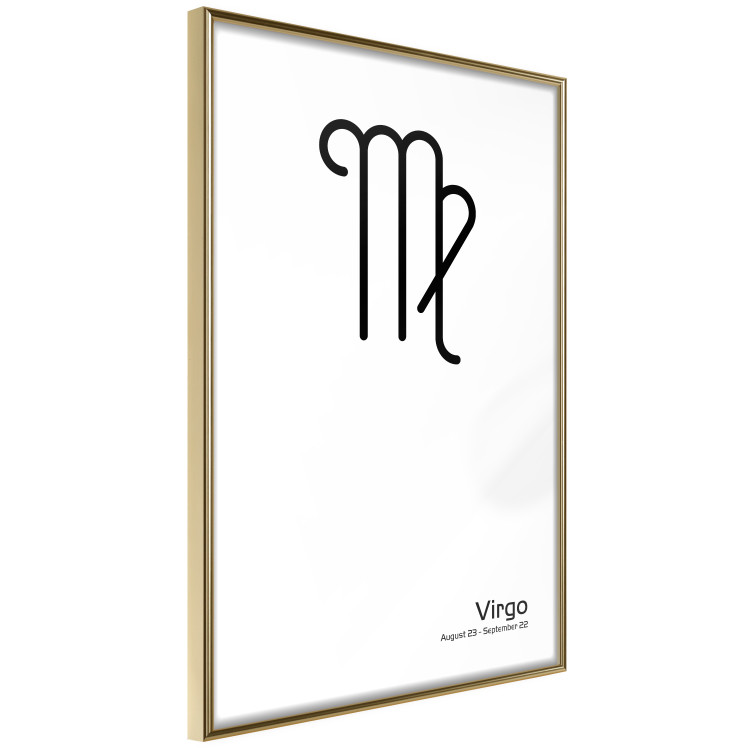 Wall Poster Virgo - simple black and white composition with zodiac sign and text 117066 additionalImage 12