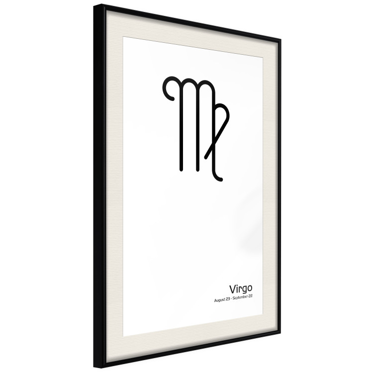 Wall Poster Virgo - simple black and white composition with zodiac sign and text 117066 additionalImage 3