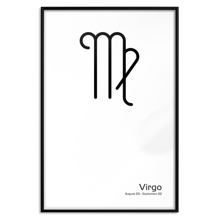 Wall Poster Virgo - simple black and white composition with zodiac sign and text 117066 additionalImage 24