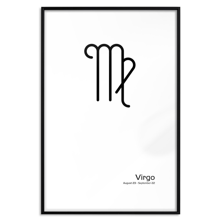 Wall Poster Virgo - simple black and white composition with zodiac sign and text 117066 additionalImage 17
